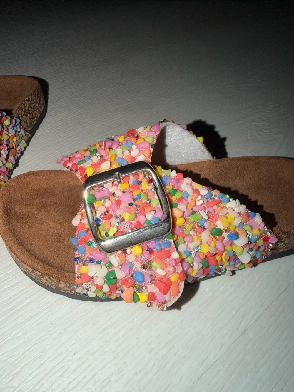 Multicolor Confetti Slide Sandals